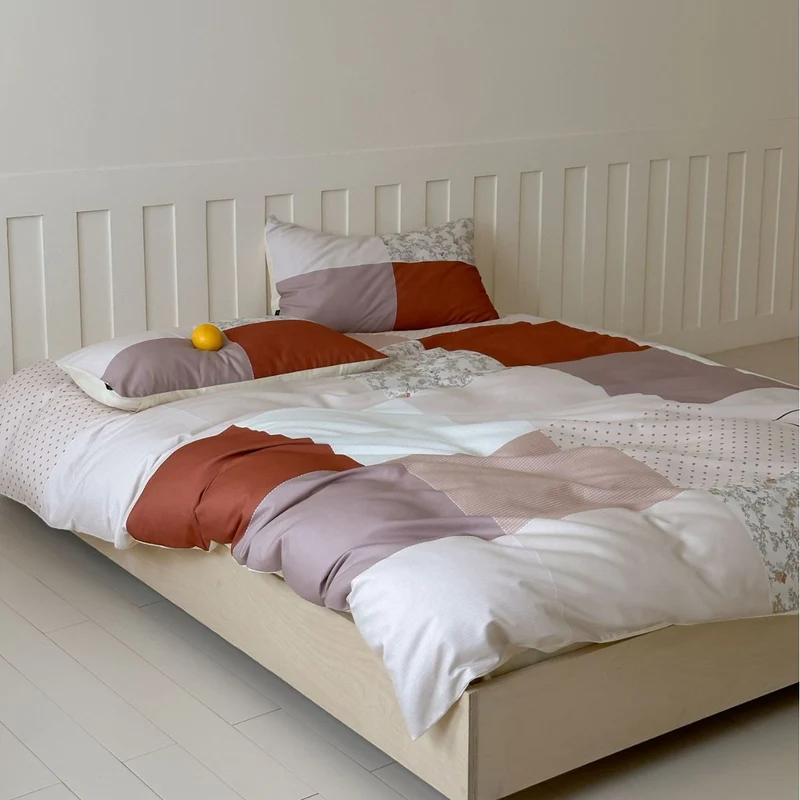 Bettbezug-Set aus Baumwollsatin mit Boho-Ethno-Muster und Wendefunktion