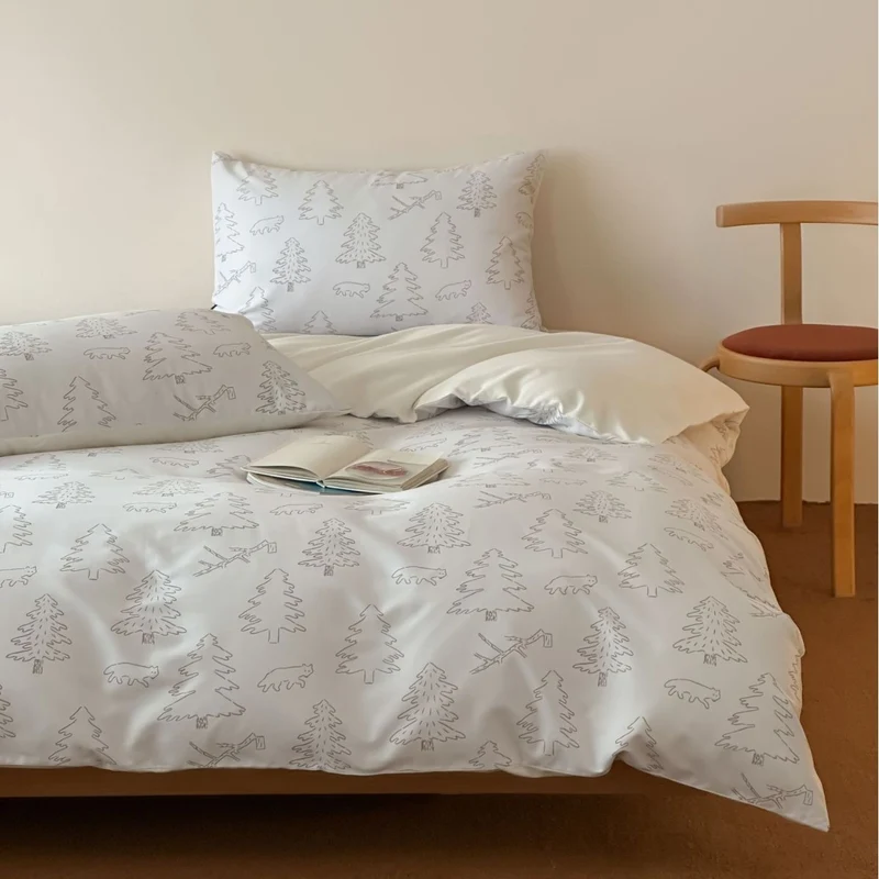Bettbezug-Set aus Baumwollsatin mit Boho-Ethno-Muster und Wendefunktion