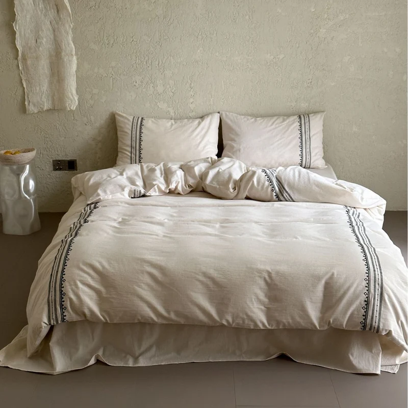 Luxuriöses Baumwollsatin-Bettwäsche-Set mit Hotelverschluss und extra-weichen Kissenbezügen