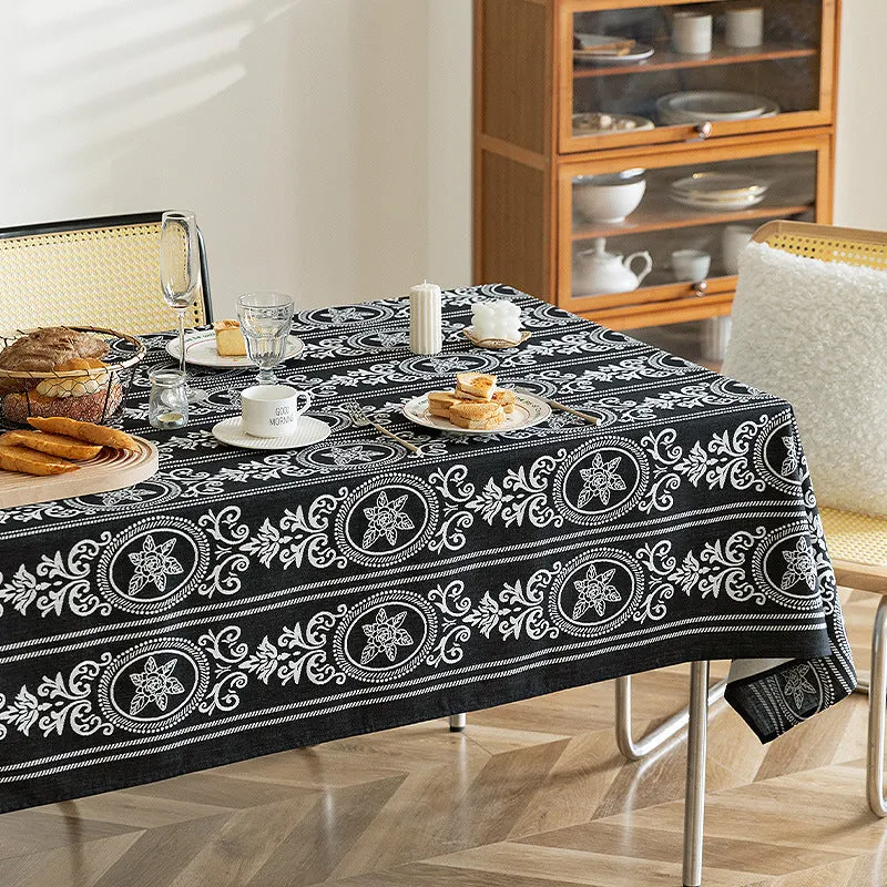 Wendbare Jacquard-Tischdecke mit geprägtem Medaillonmuster