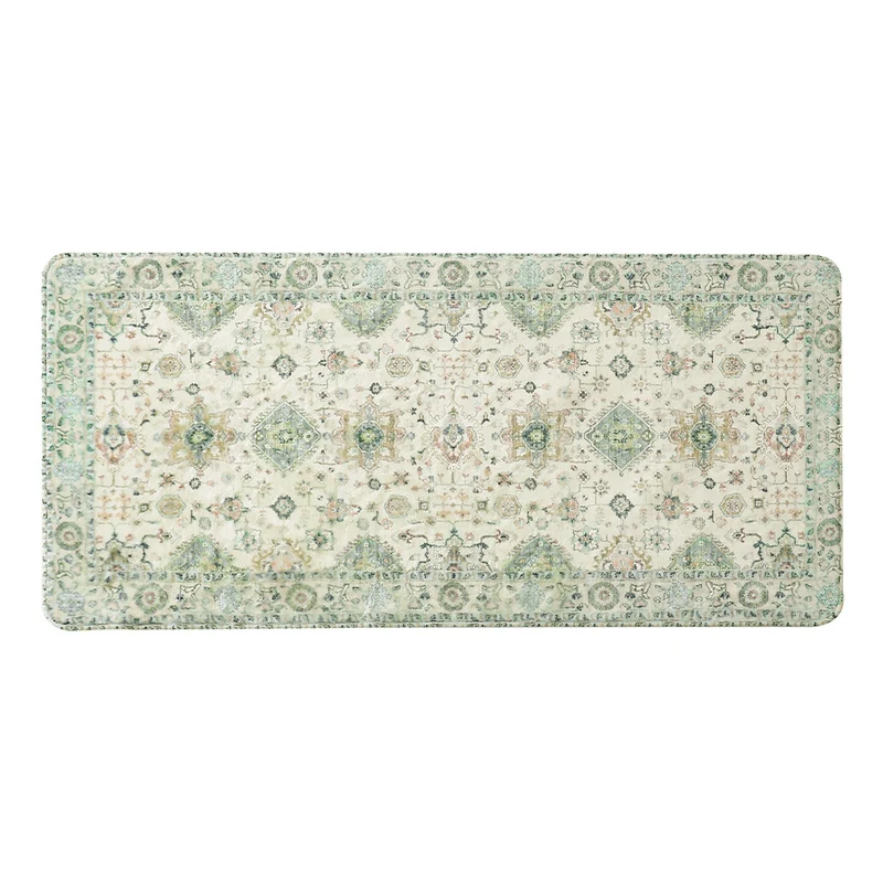 Vintage-inspirierter Flachgewebter Läufer mit orientalischem Medaillon-Design und niedrigem Flor