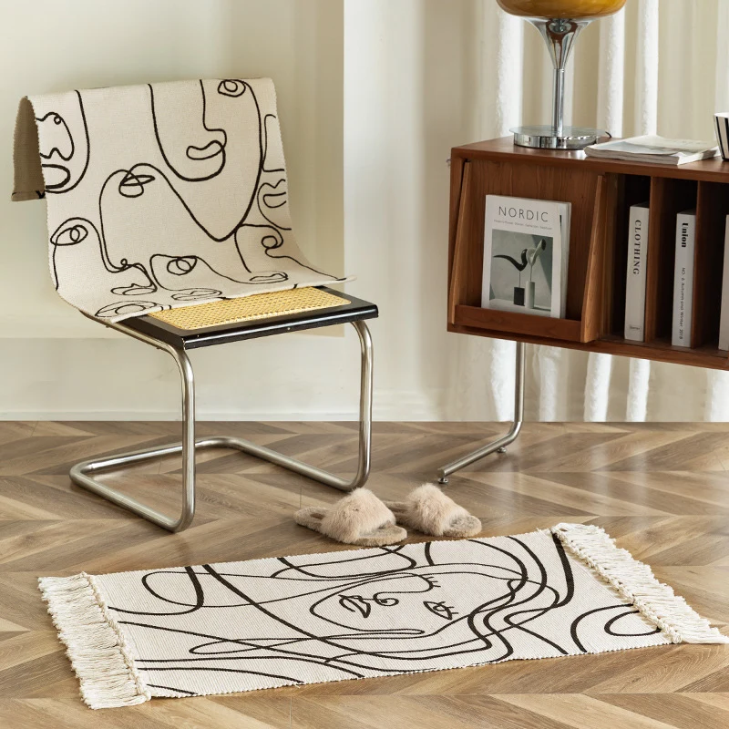 Tischset aus Baumwollgewebe mit abstraktem Linienkunst-Motiv