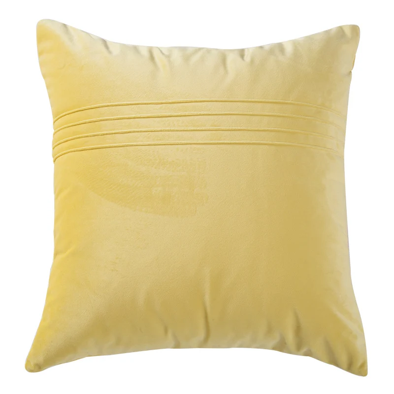Rechteckiger Samt-Lendenkissenbezug mit feiner Steppnaht und verdecktem Reißverschluss