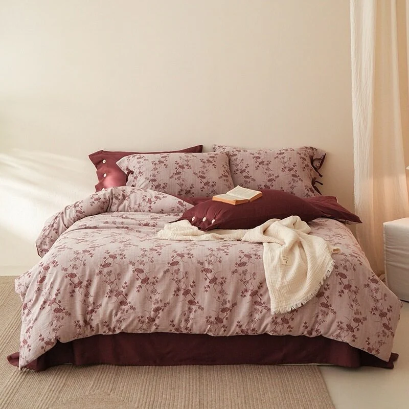 Bettwäsche-Set aus atmungsaktivem Baumwollsatin mit feinem Mosaik‑Kachelprint und Wendefunktion