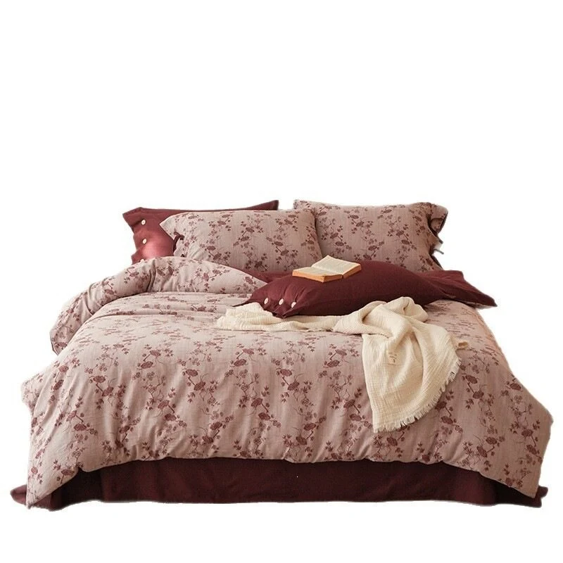 Bettwäsche-Set aus atmungsaktivem Baumwollsatin mit feinem Mosaik‑Kachelprint und Wendefunktion