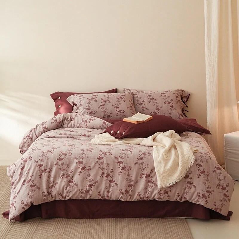 Bettwäsche-Set aus atmungsaktivem Baumwollsatin mit feinem Mosaik‑Kachelprint und Wendefunktion