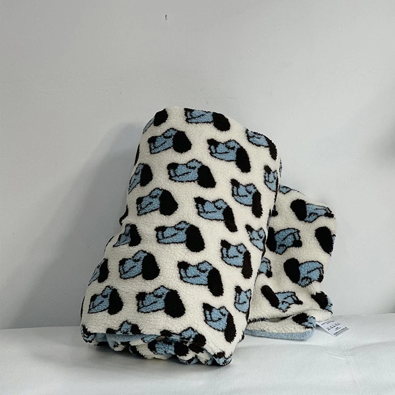 Plüsch-Sherpa-Wohndecke mit abstraktem Muster und extra-weichem Teddyfleece