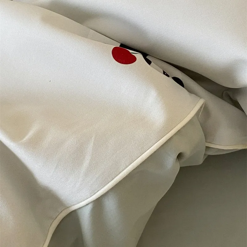 Verspieltes Bettwäscheset mit Löwenprint aus weichem Baumwollsatin und Reißverschluss