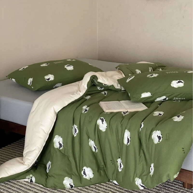 Bettwäsche-Set mit verspieltem Hunde-Print aus weicher Baumwollmischung
