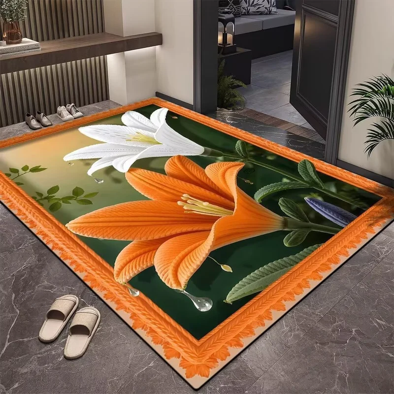 Elegante Blumenmuster Bereichsteppich