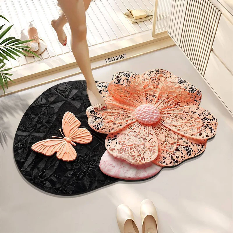 Florales Design Dekorative Badematte