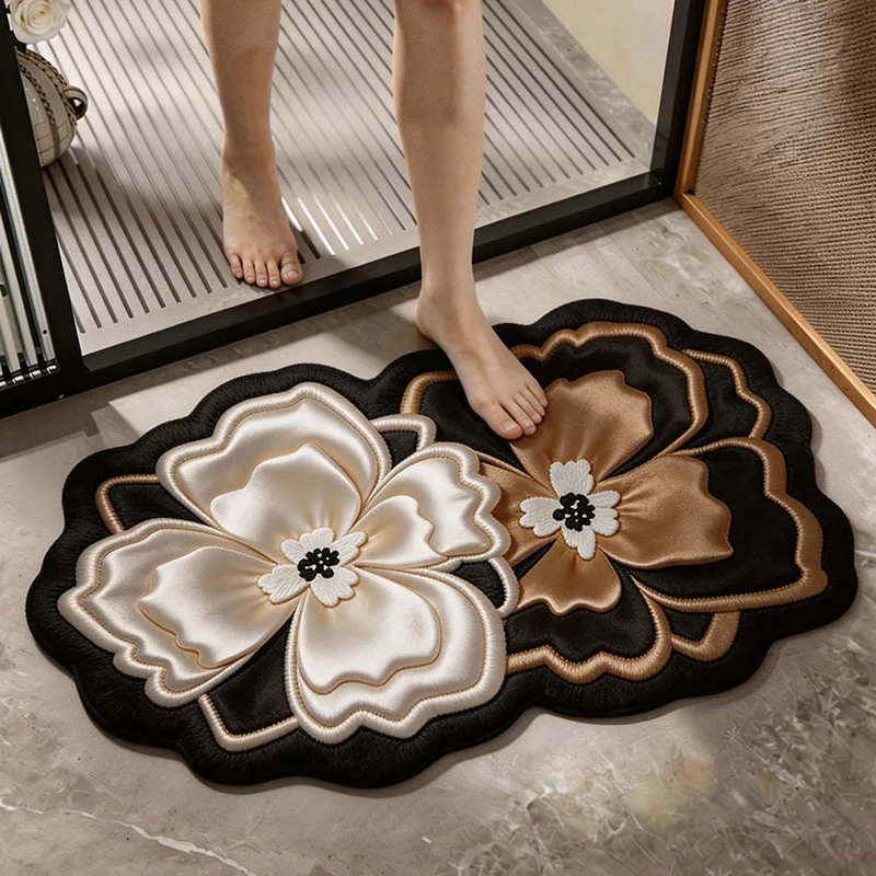 Florales Design Dekorative Badematte