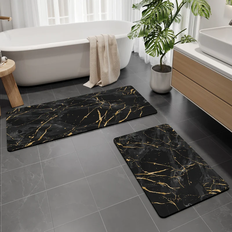 Luxuriöses Marmor Muster Badematten-Set