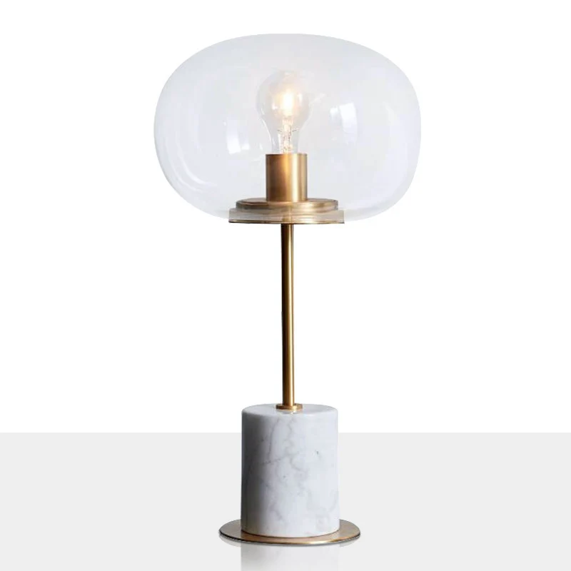 Moderne Minimalistische Tischlampe mit Glasschirm