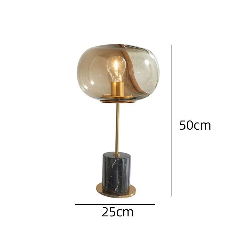 Moderne Minimalistische Tischlampe mit Glasschirm