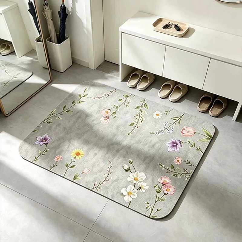 Florales Design Gedächtnisschaum Badmatte