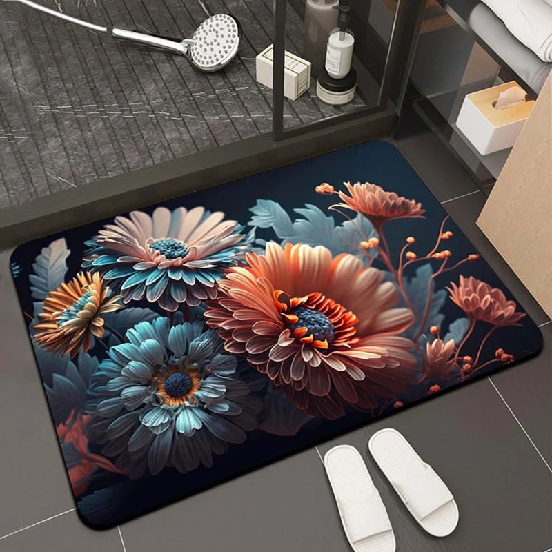 Blumenmuster Badezimmermatte