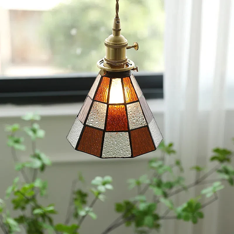 Verstellbare Vintage-Glas-Hängeleuchte