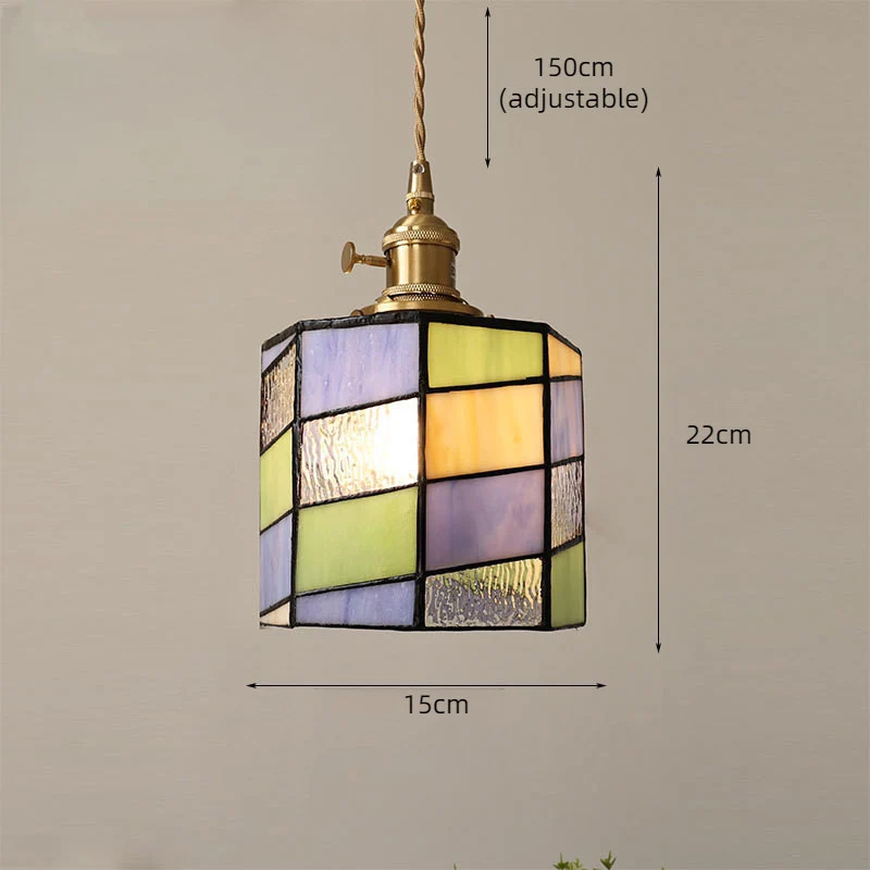 Verstellbare Vintage-Glas-Hängeleuchte