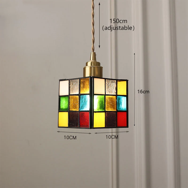 Verstellbare Vintage-Glas-Hängeleuchte