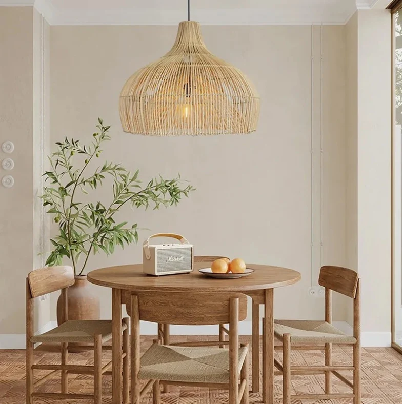 Handgefertigte Geflochtene Rattan Pendelleuchte
