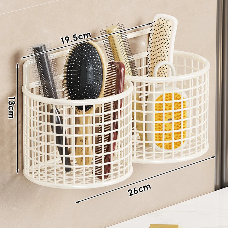 Wandmontierter Triple-Mesh Badezimmerorganizer Korb für Bürsten, Kämme und Schwämme