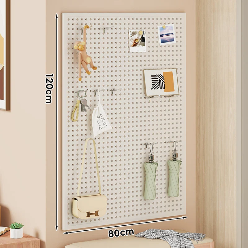 Wandmontiertes Lochplatten-Organisationspaneel mit modularen Haken