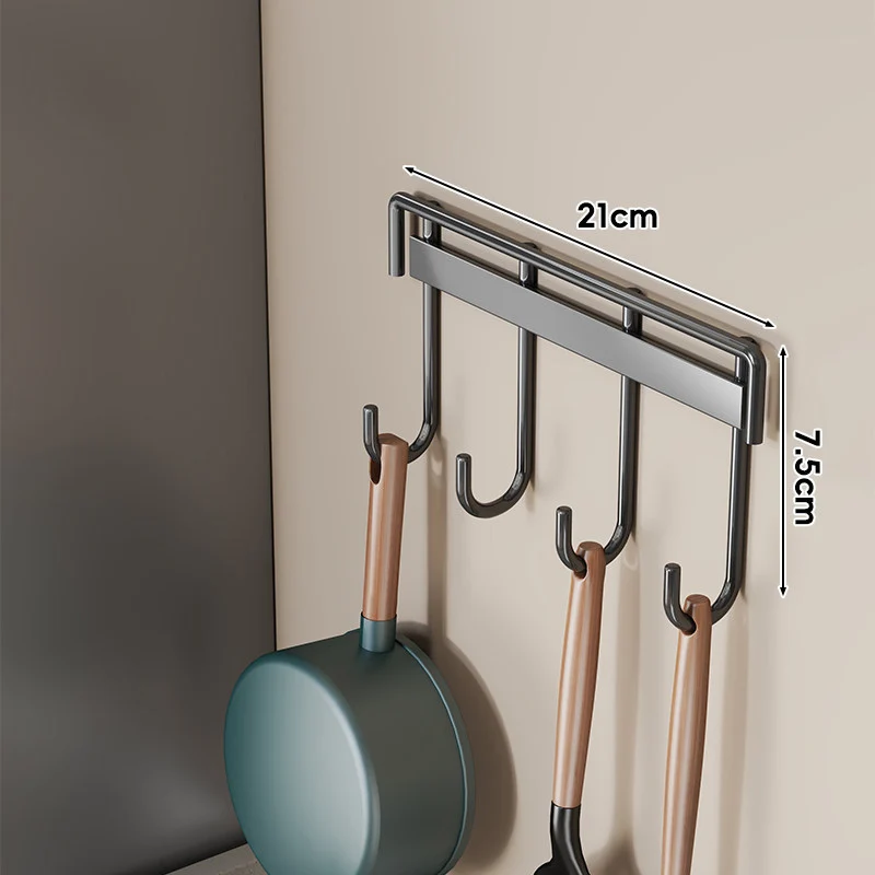 Wandmontierte Mehrfachhaken Küchenutensilien und Pfannenhalter Rack