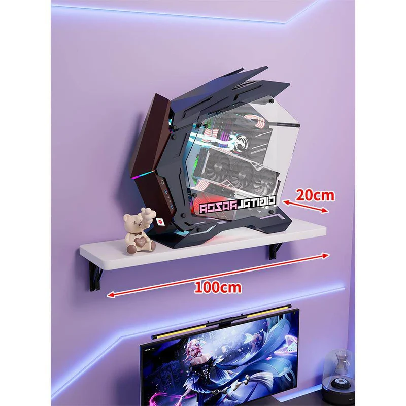 Wandmontage-Schwimmregal für Mid-Tower-Gaming-PC mit verstärkten Halterungen
