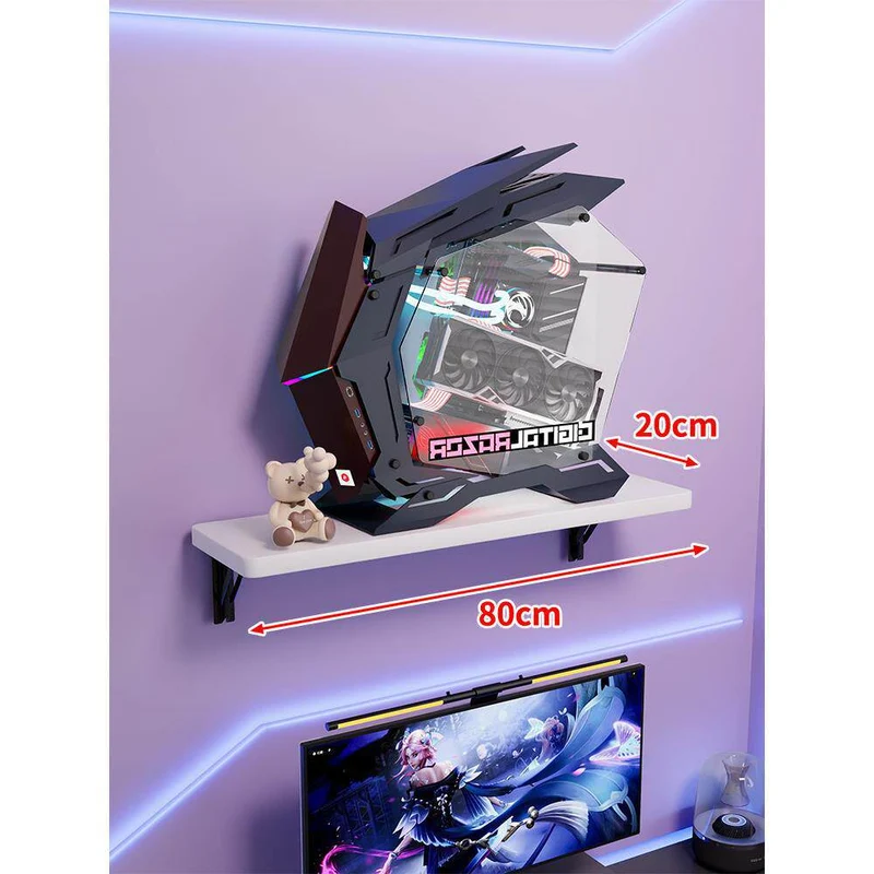 Wandmontage-Schwimmregal für Mid-Tower-Gaming-PC mit verstärkten Halterungen