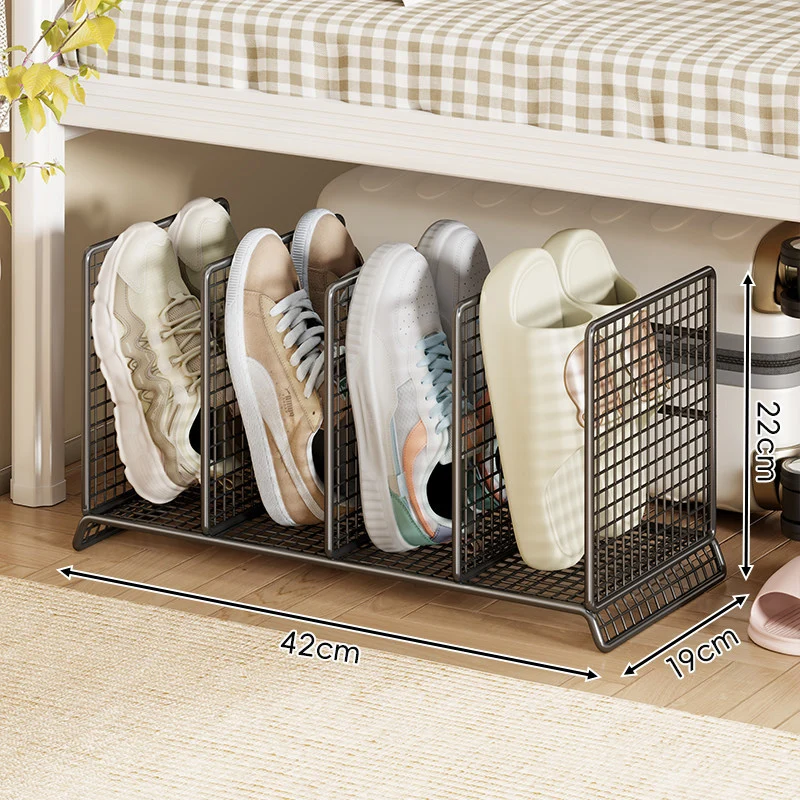 Vertikaler Mesh-Trennschuhregal für kompakte Unter-Bett- und Eingangsbereichspeicherung