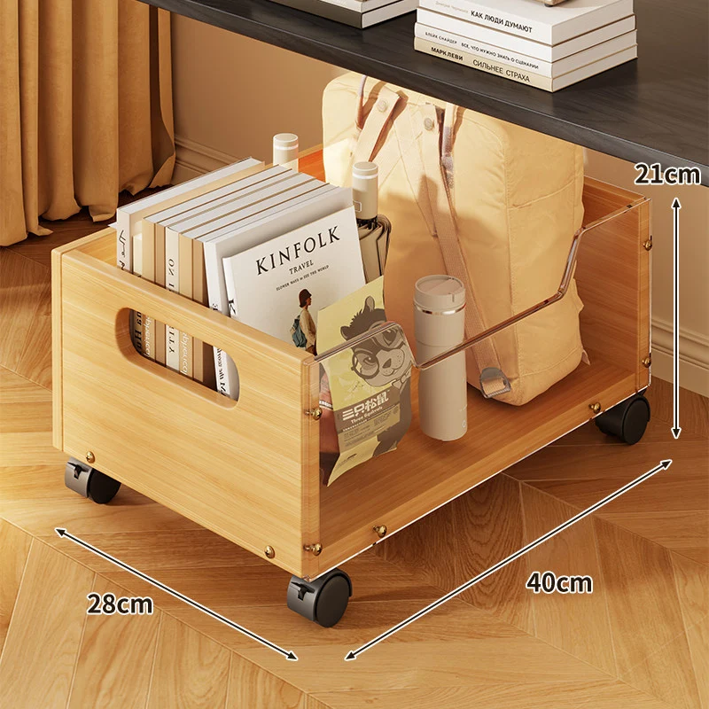 Unter-Tisch Rolllager Schublade mit Holzfront und Metallgitterseiten