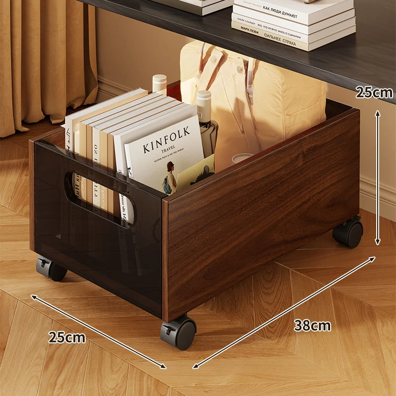 Unter-Tisch Rolllager Schublade mit Holzfront und Metallgitterseiten