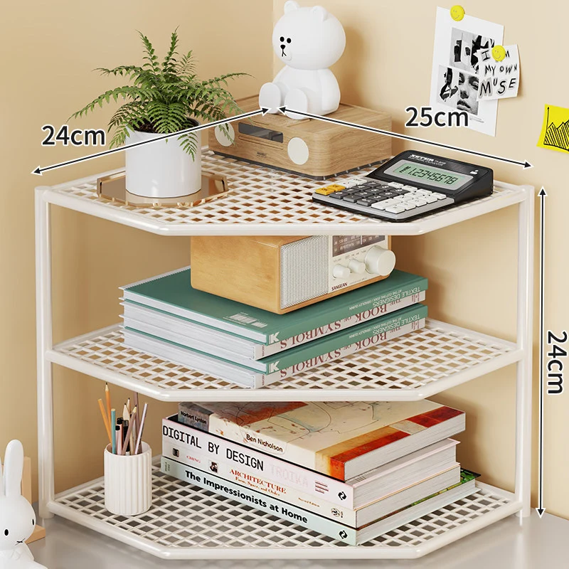 Dreifach-Eck-Metall-Mesh-Speicherregal für Badezimmer Küche Wohnzimmer