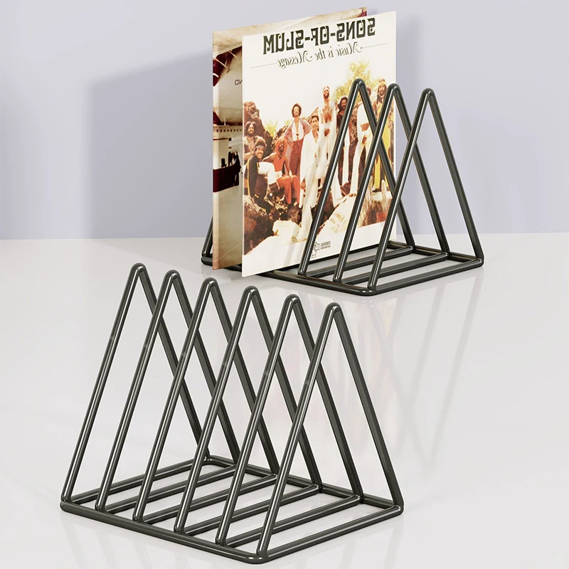 Dreieckiger Metalldraht Schallplatten- & Buchorganisator Rack