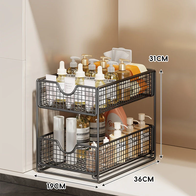 Drei-Tier Schubladenregal Organizer aus Netz für Küche und Badezimmer