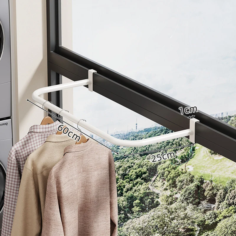 Fensterrahmen Klemmen Klappbarer Kleidertrockner mit gebogenem ausziehbarem Arm