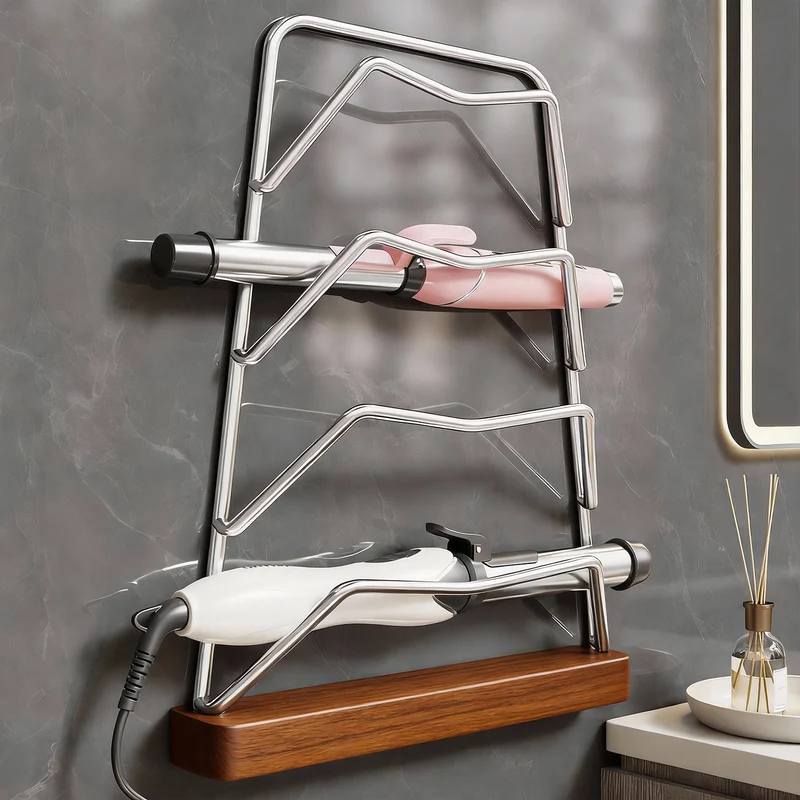 Wandmontierter hitzebeständiger zweistufiger Haartool-Halter Rack
