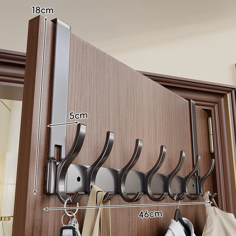 Über-Tür Schwerlast Metall Mantel- & Zubehörhakenregal mit langem Kleiderbügel
