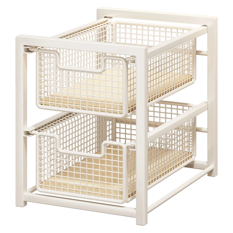 Unter-Schrank Gleitender Drei-Ebenen Mesh Korb Organizer mit Abnehmbaren Behältern
