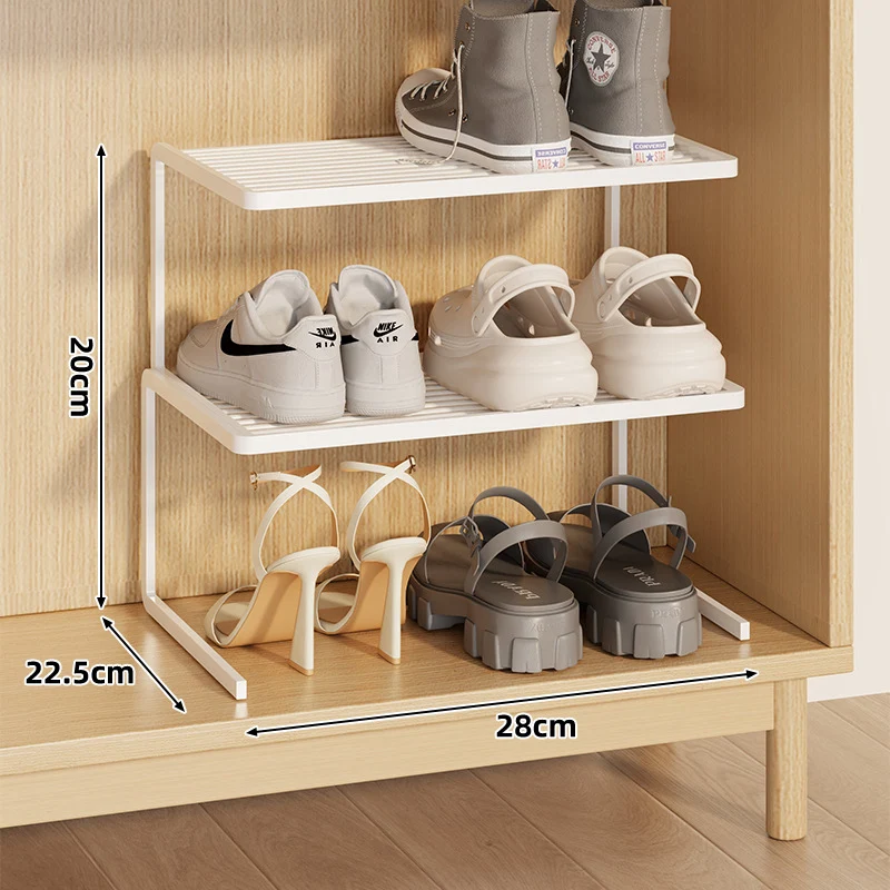 Kompakte Doppel-Schicht Verstellbare Schuhregal Erhöher für Schrank und Kleiderschrank