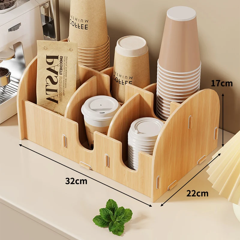 Modular gestufter Theken-Kaffetassen-Deckel und Strohhalm-Organizer