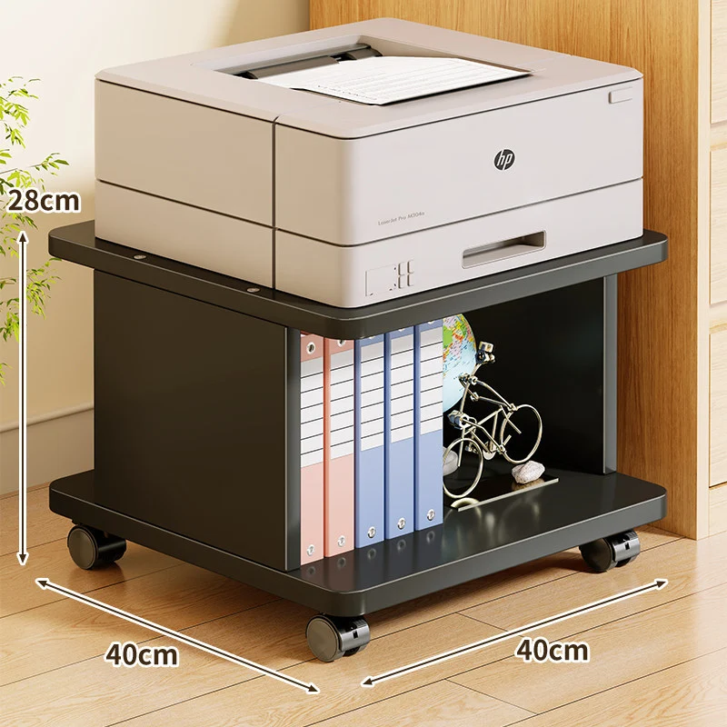 Mobiler Druckerstand mit verriegelbaren Rollen und Unterregal-Organizer