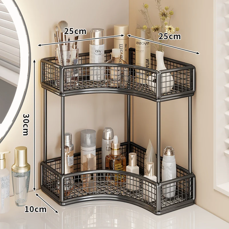 Drei-Tier-Eck-Mesh-Metall-Badregal-Organizer