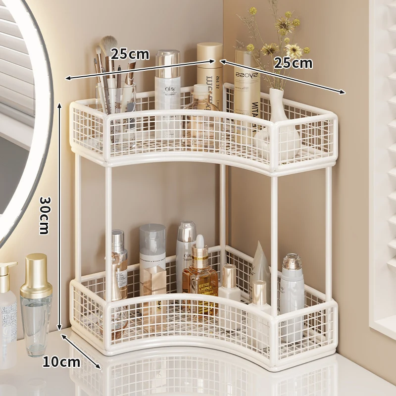 Drei-Tier-Eck-Mesh-Metall-Badregal-Organizer