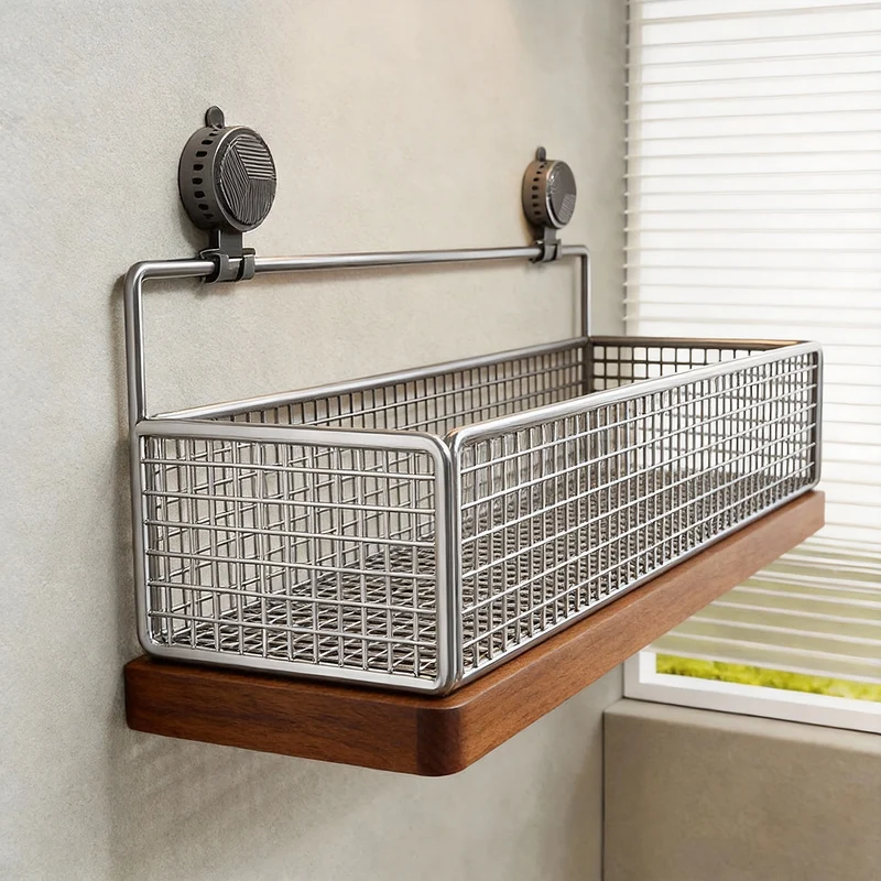 Saug-Montage Vertikales Mesh Kosmetik- & Toiletten-Organizer