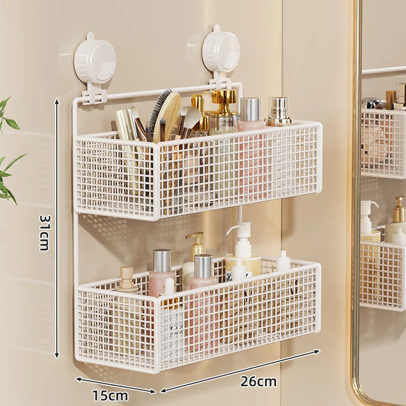 Saug-Montage Vertikales Mesh Kosmetik- & Toiletten-Organizer