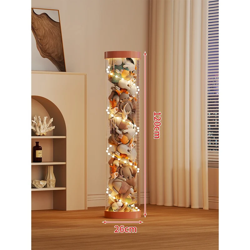 LED-beleuchteter transparenter Plüschspielzeug-Vitrine-Zylinder