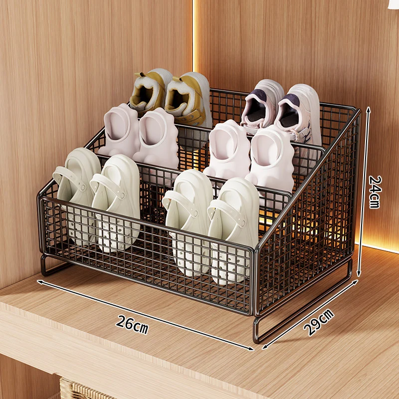 Kompakte geneigte Tri-Level-Mesh-Schlappen- und kleine Schuh-Organizer-Binne