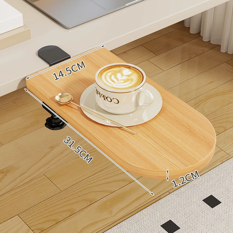 Clip-On Bambus Klappbecher und Snack-Seiten Tisch mit verstellbarem Drehklemme